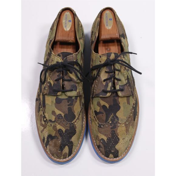 Del Toro Green Camo Camouflage Wingtip Derby Oxford Dress Shoes Mens 11 M main image 5